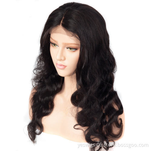 2021 Trending Style Brazilian Body Wave Human Hair Lace Closure Wigs 4x4 Cuticle Aligned Remy Natural Color Hair 150% Density